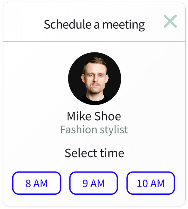 Open Chat Widget schedule meeting card