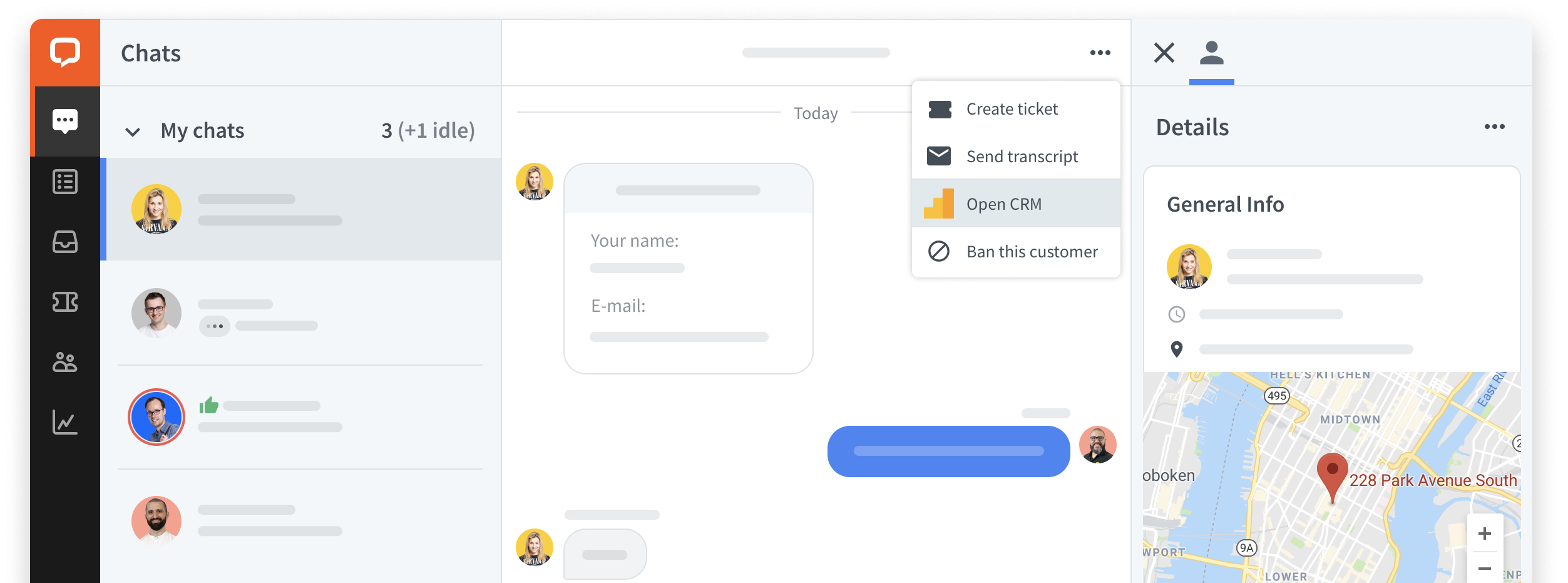 Chat Actions in LiveChat Agent App