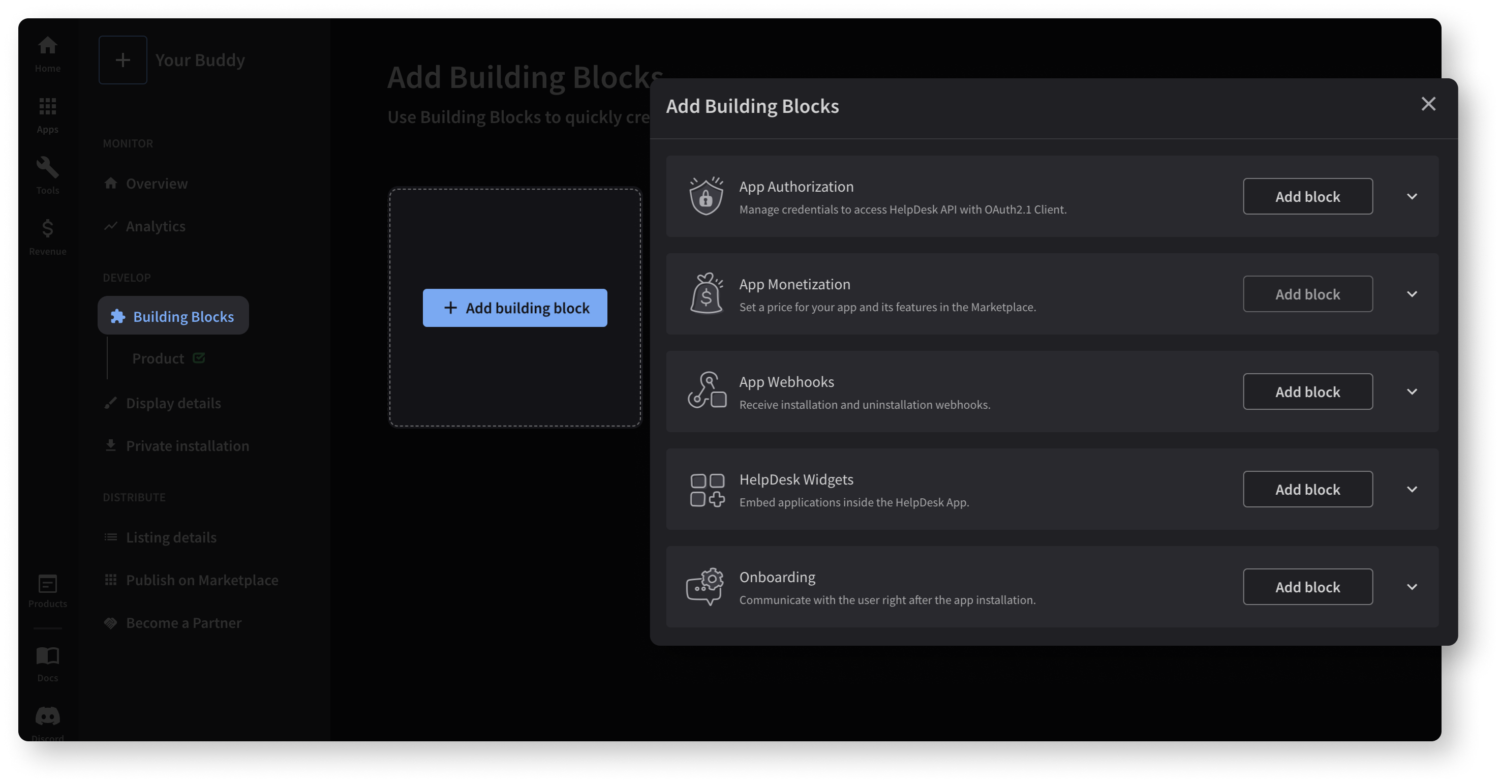 Creating HelpDesk apps building blocks