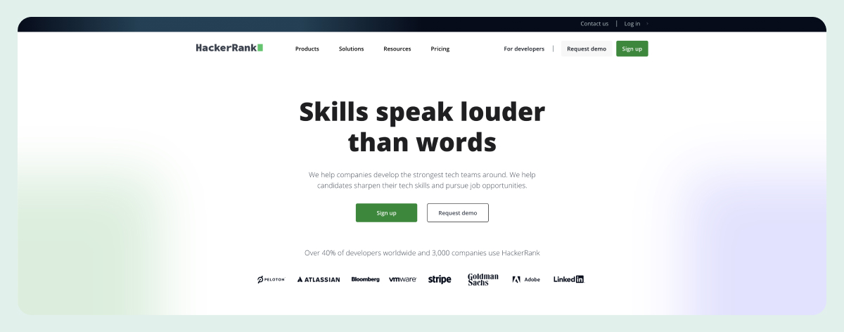 HackerRank website banner