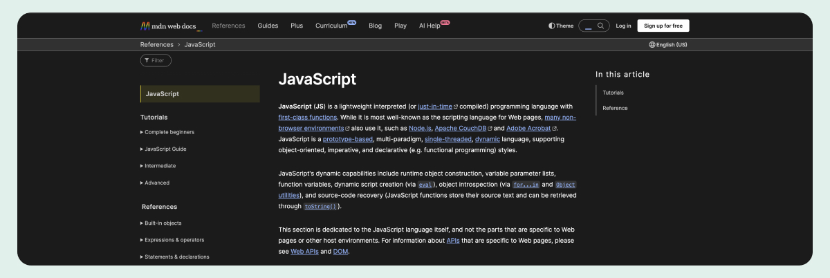 JavaScript website