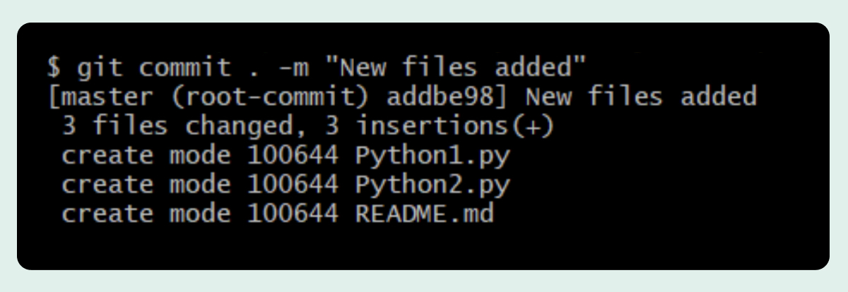 Text Platform Git commit command