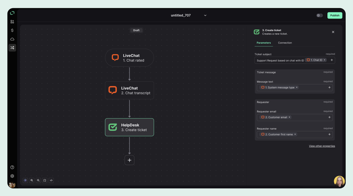 Workflows HelpDesk ticket configuration